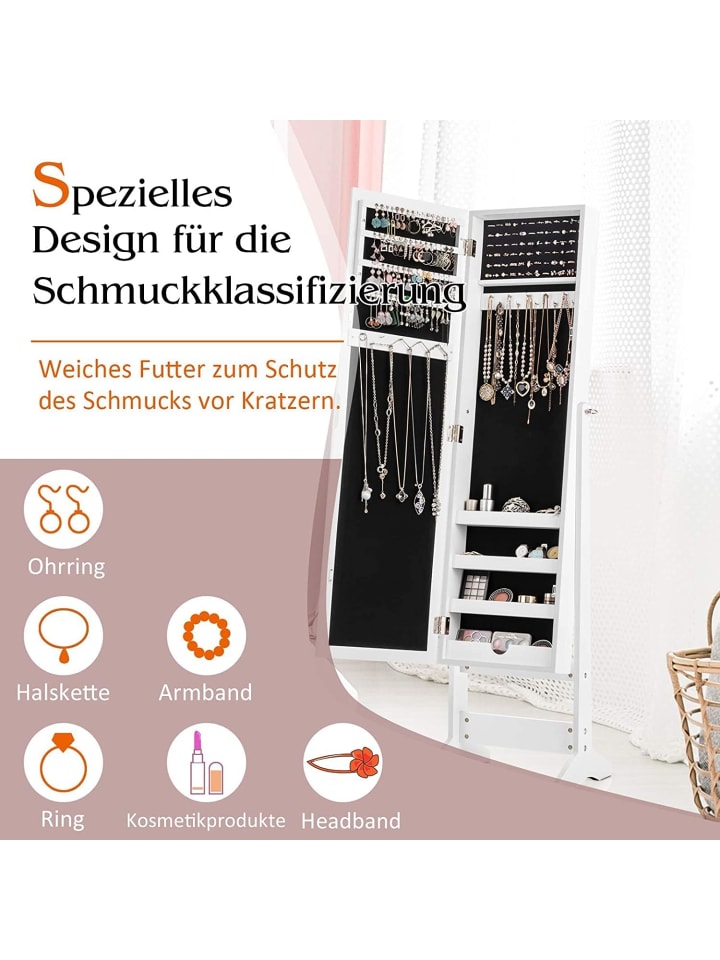 COSTWAY Schmuckschrank in Weiß günstig kaufen onesize