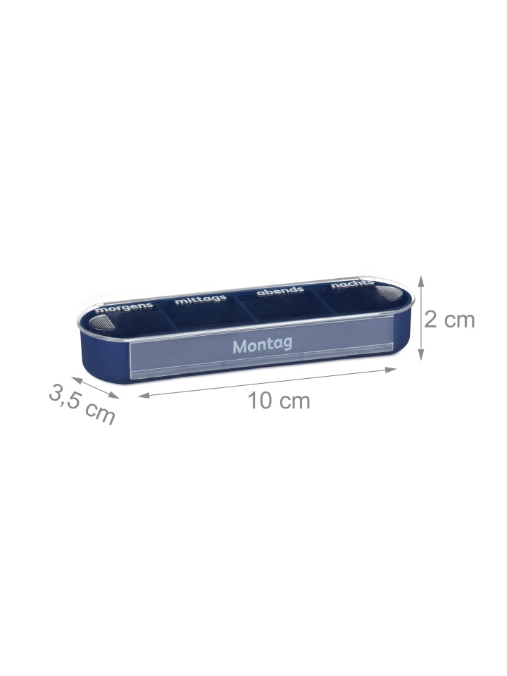relaxdays Pillendose in Weiß Blau günstig kaufen onesize