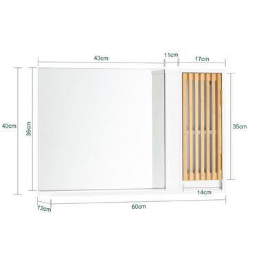 SoBuy Badezimmerspiegelschrank BZR128 Spiegelschrank Spiegel Wandschrank Badschrank Wandspiegel Badspiegel