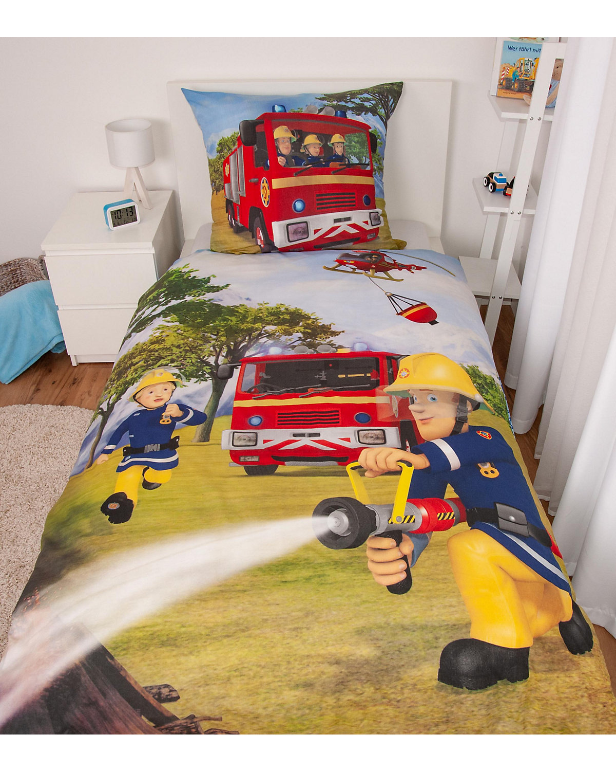 Bettwäsche Feuerwehrmann Sam, Renforcé, 135 x 200 + 80 x 80 cm