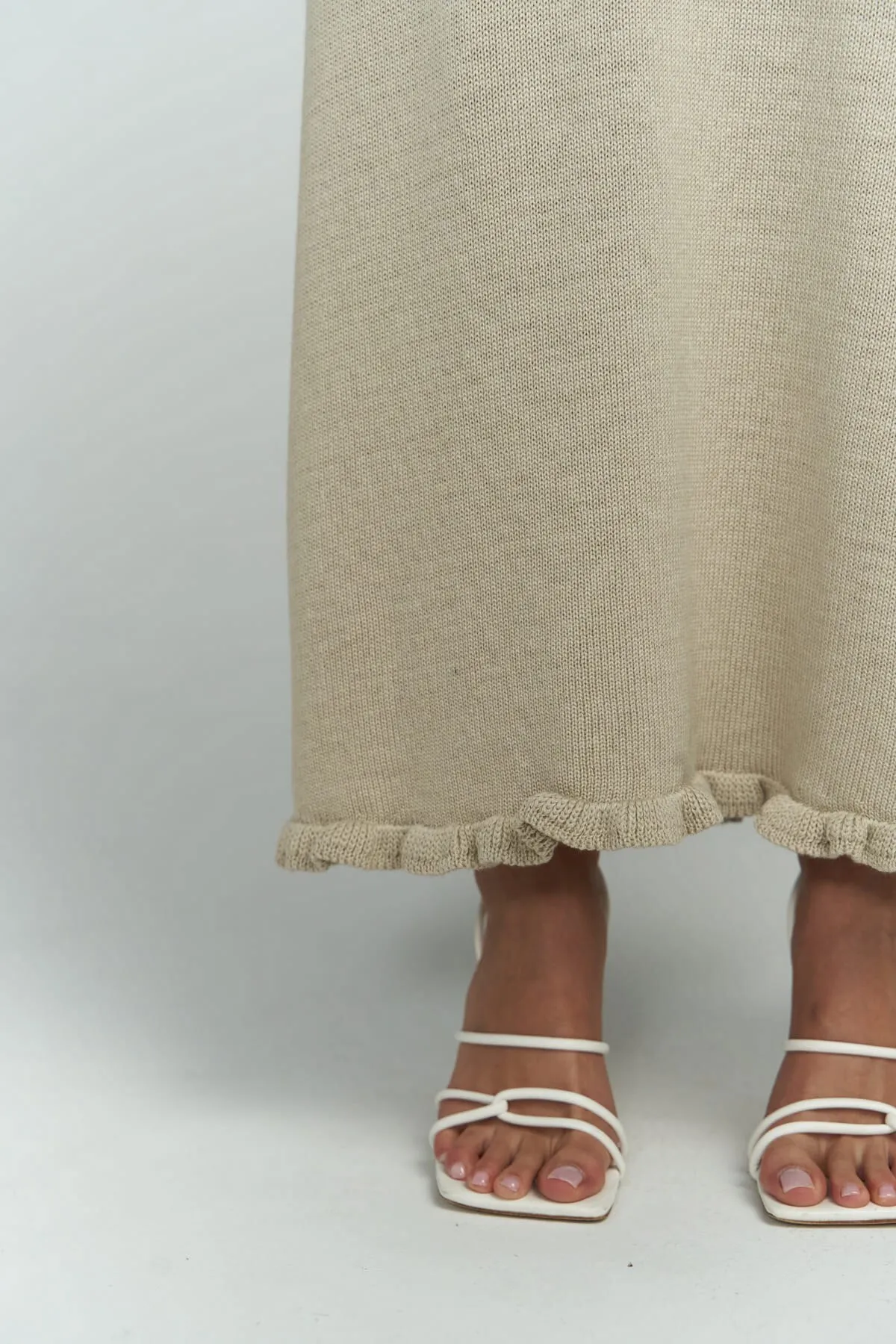 BOHEMAİ  Angela Rückenfreies Stone-Strickkleid