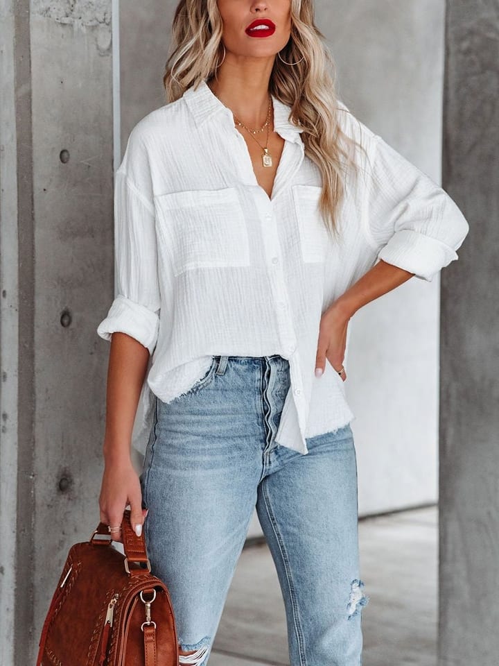 Milan Kiss Bluse in Weiß günstig kaufen