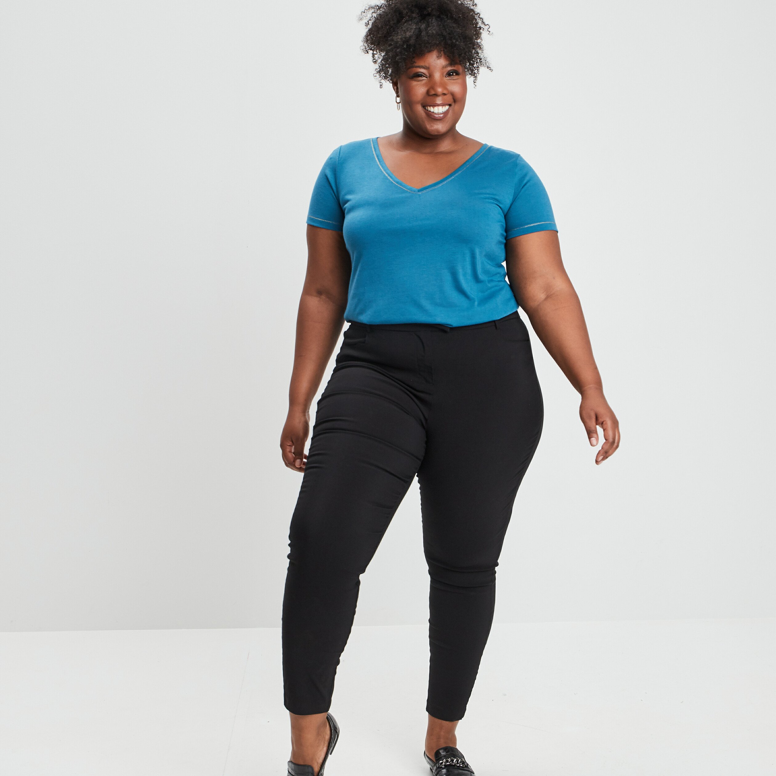 Pantalon skinny noir femme grande taille | La Halle
