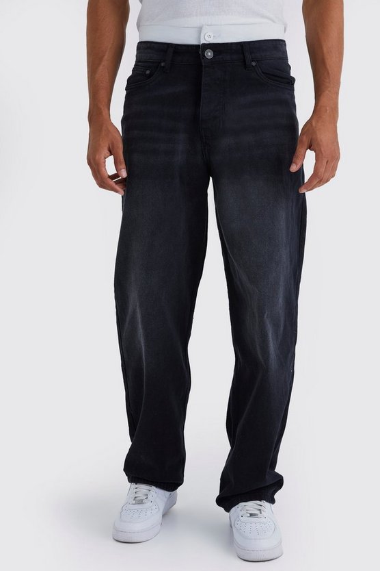 Lockere Jeans mit doppeltem Bund