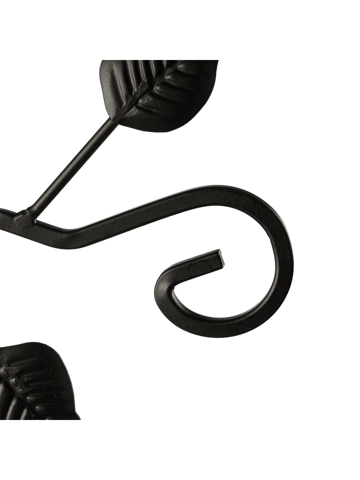 relaxdays Blumenhaken Blätter in Schwarz günstig kaufen onesize