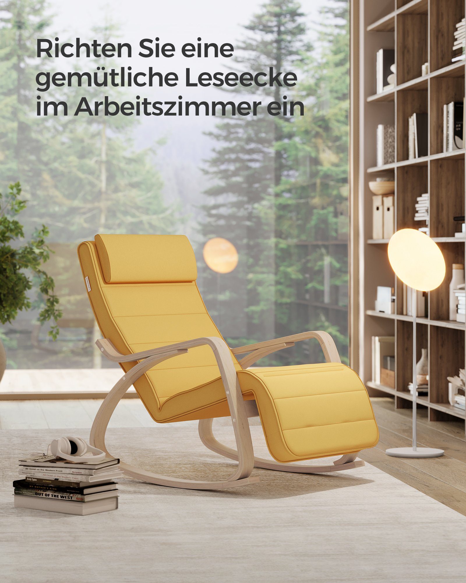 SONGMICS Relaxsessel Schaukelsessel, Relaxstuhl, verstellbare Fußstütze