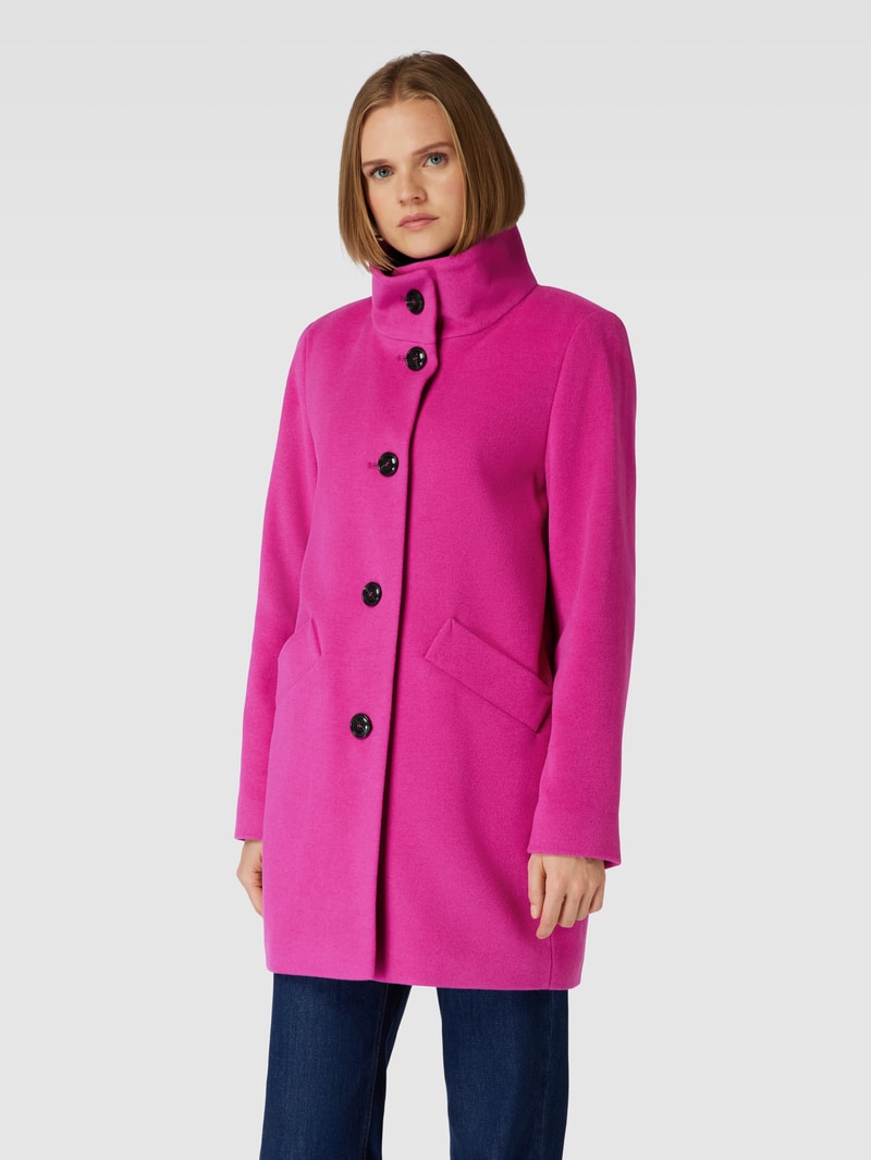Mantel mit Stehkragen in pink