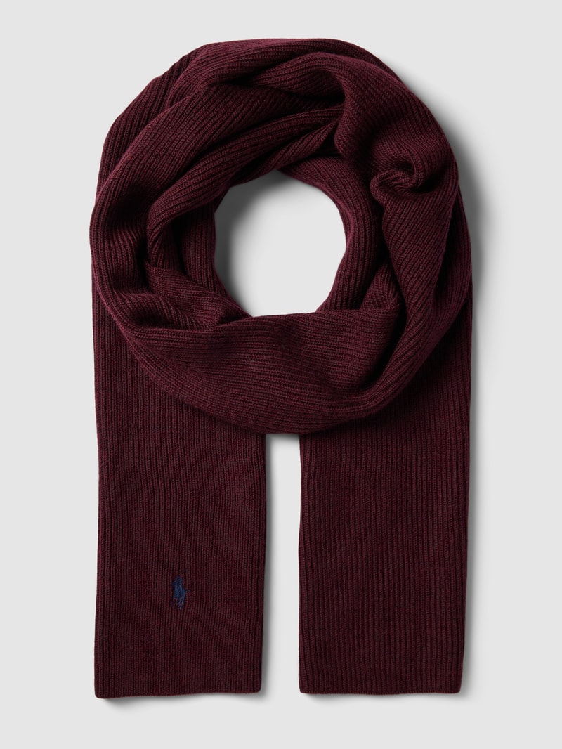 Schal mit Label-Stitching in bordeaux rot