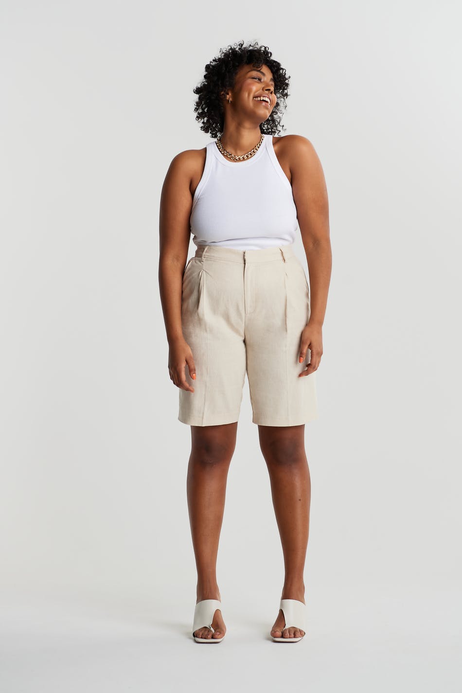 Caroline linen shorts