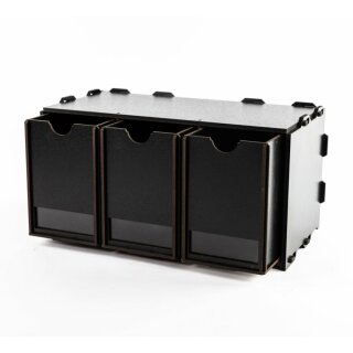 Black Paint Rack: Schrank mit 3 Hohen Schubladen