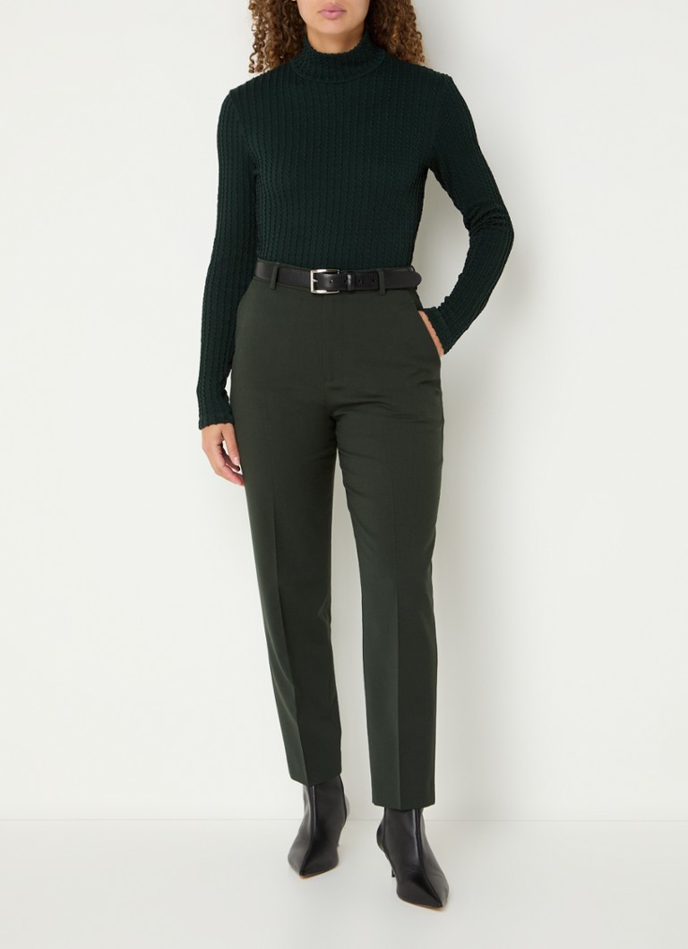 Pantalon Vanilia taille haute coupe fuselée en laine vierge blonde