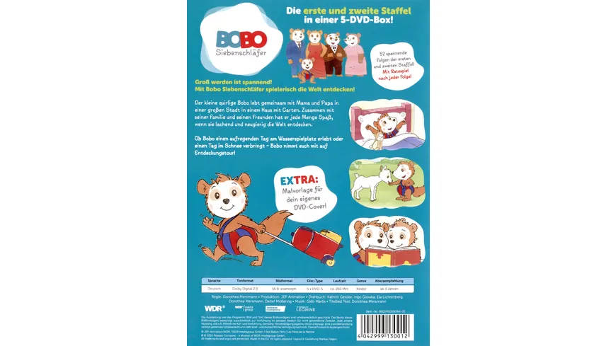 Bobo Siebenschläfer - Komplettbox Staffel 1+2  [5 DVDs]
