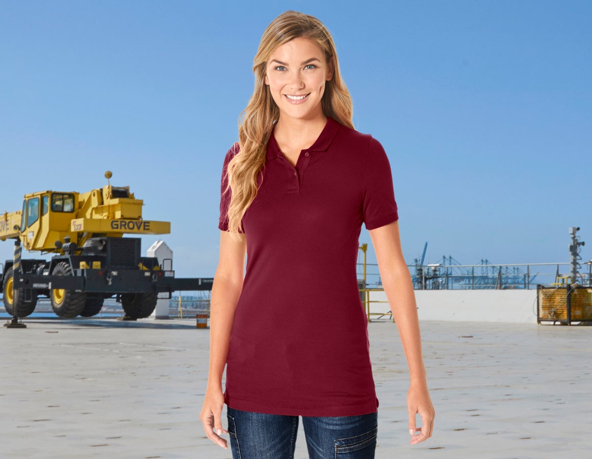 e.s. Piqué-Polo cotton stretch, Damen, long fit
