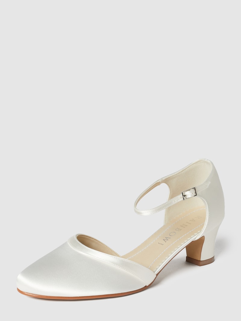 Pumps aus Satin in offwhite
