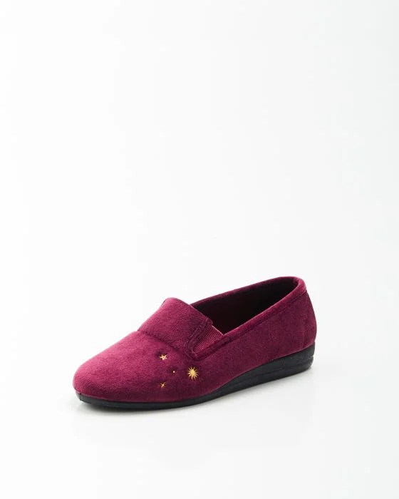 Ballerines brodées aspect velours