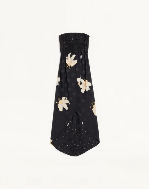 Robe Longue En Crêpe De Chine Jacquard Après L'Hiver Lilium