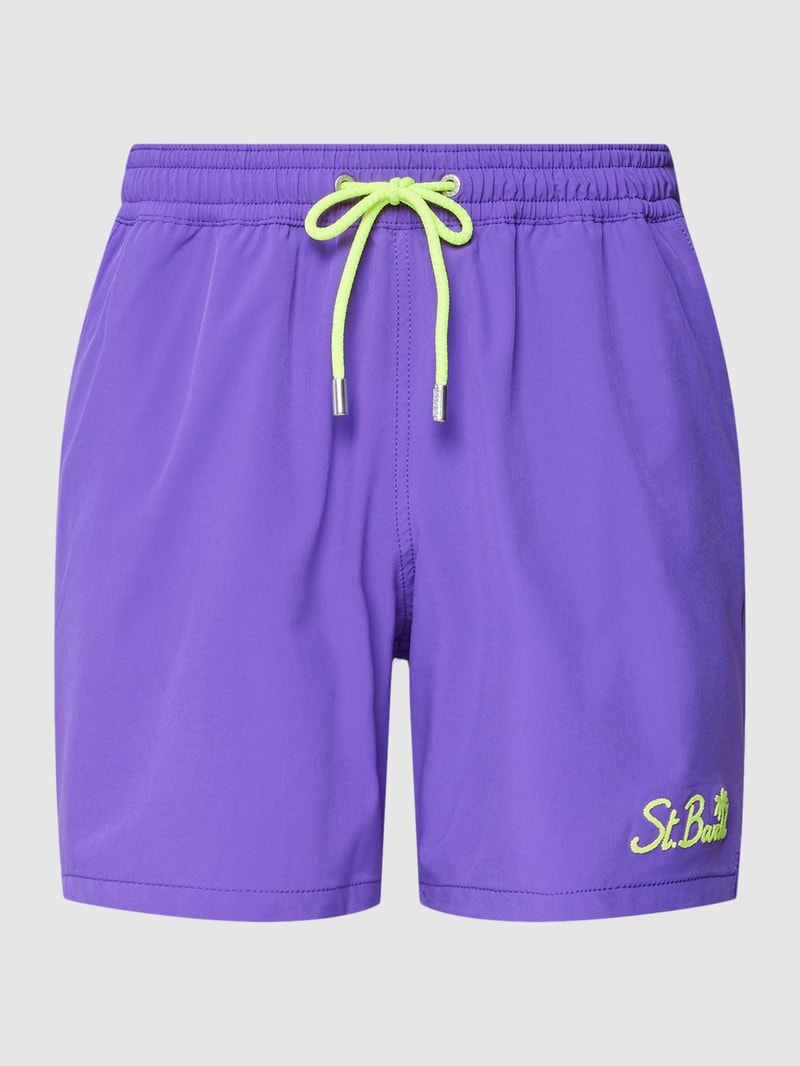 Badehose mit Label-Stitching Modell 'COMFORT' in purple