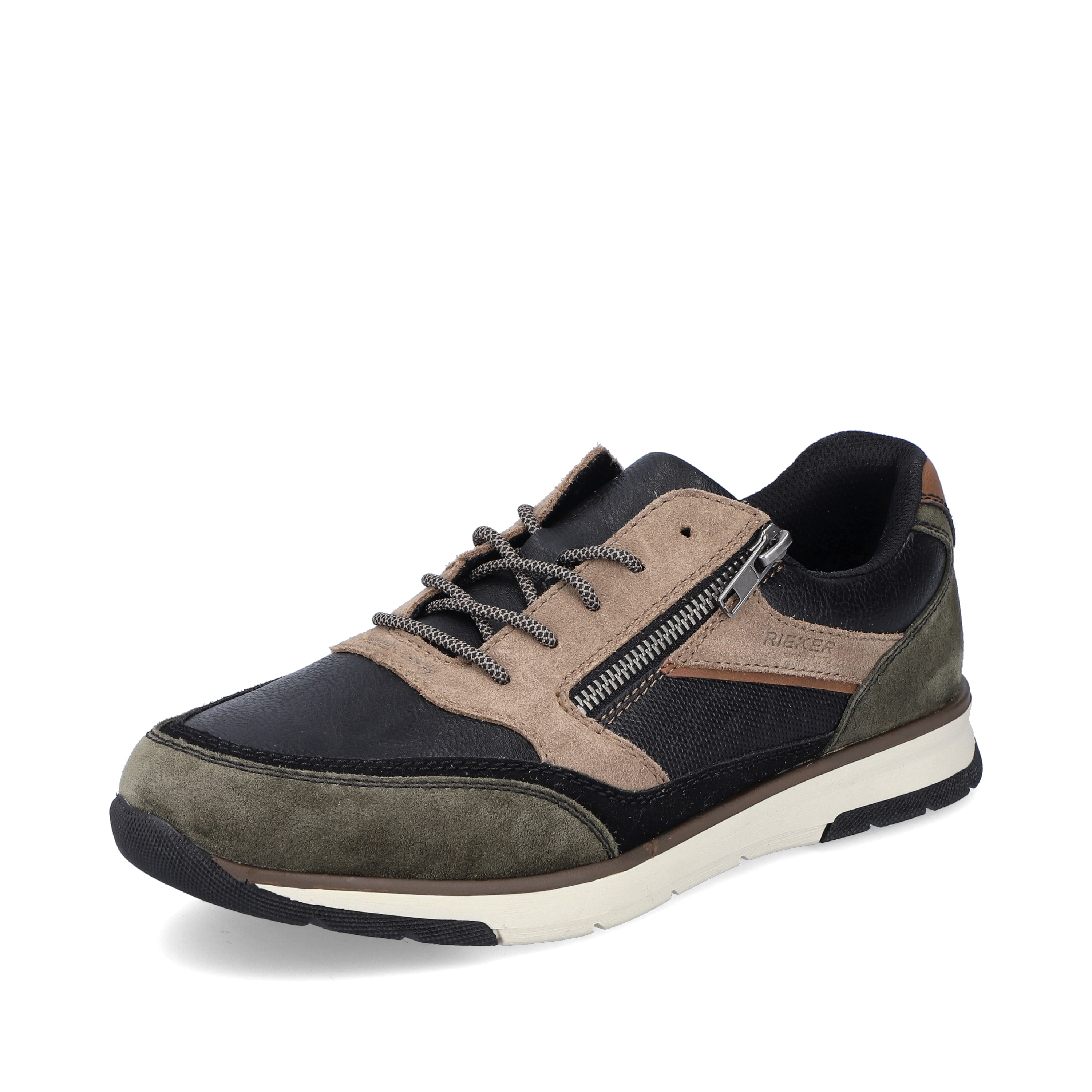 Rieker Herren Sneaker Low schwarz-beige-grün