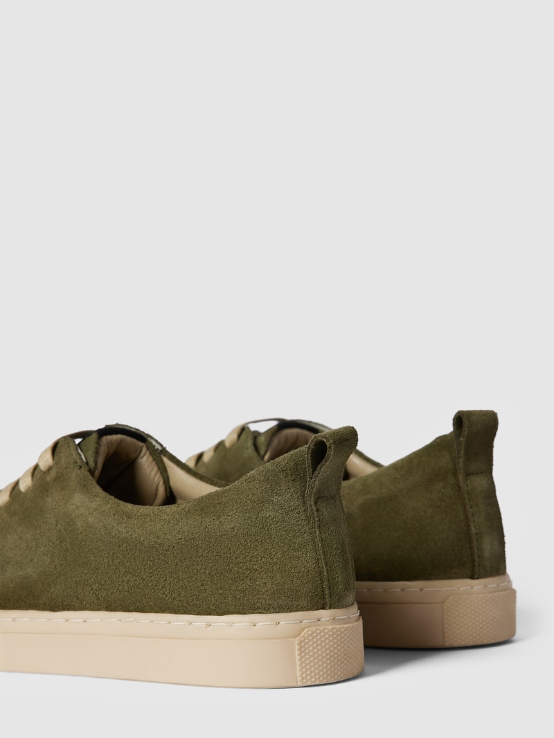 Sneaker aus Leder in khaki