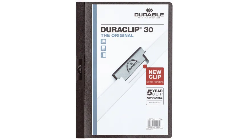 DURABLE Klemm-Mappe DURACLIP® A4 30 Blatt schwarz