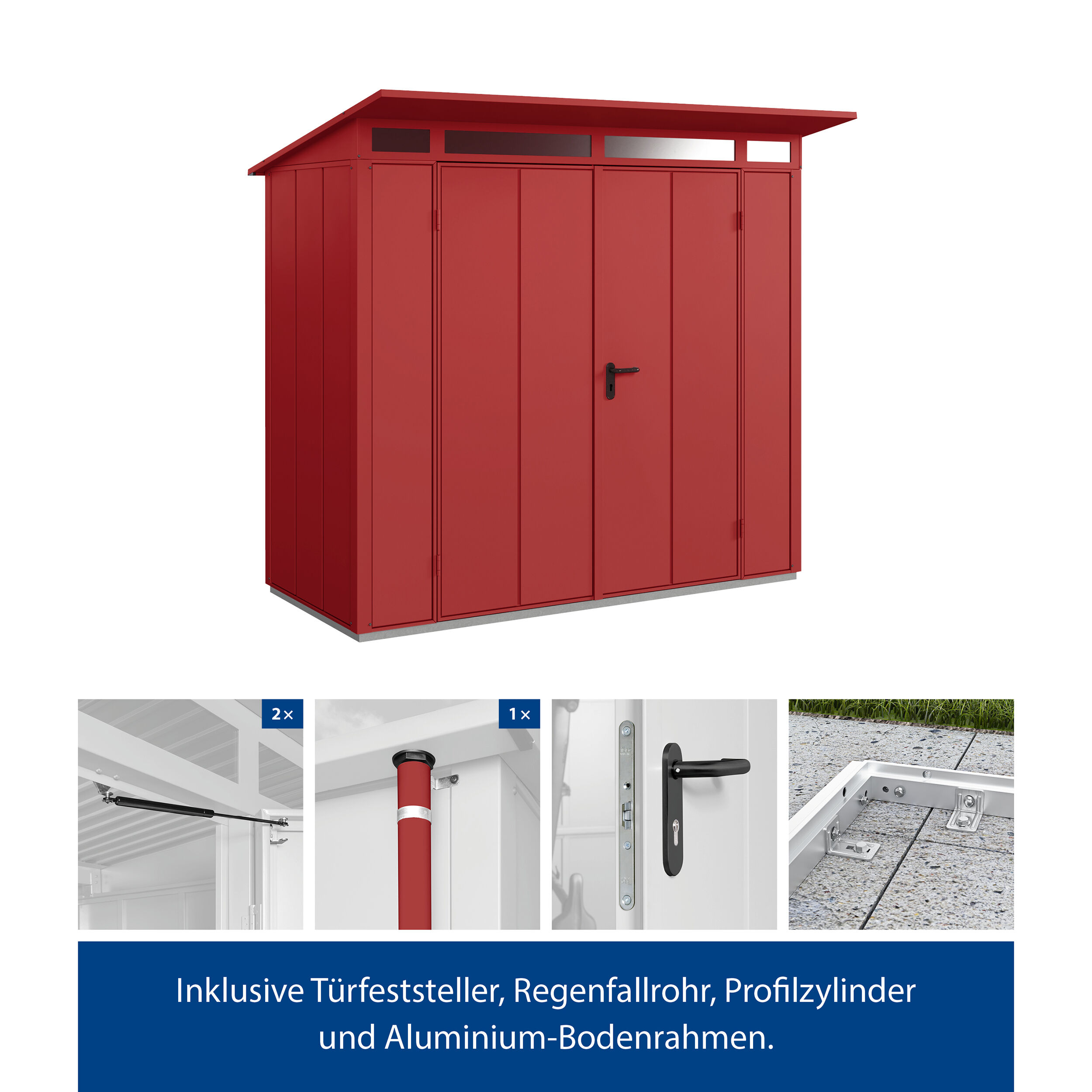 Set Berry Modern-P,Typ1 Gerätehaus - Rot