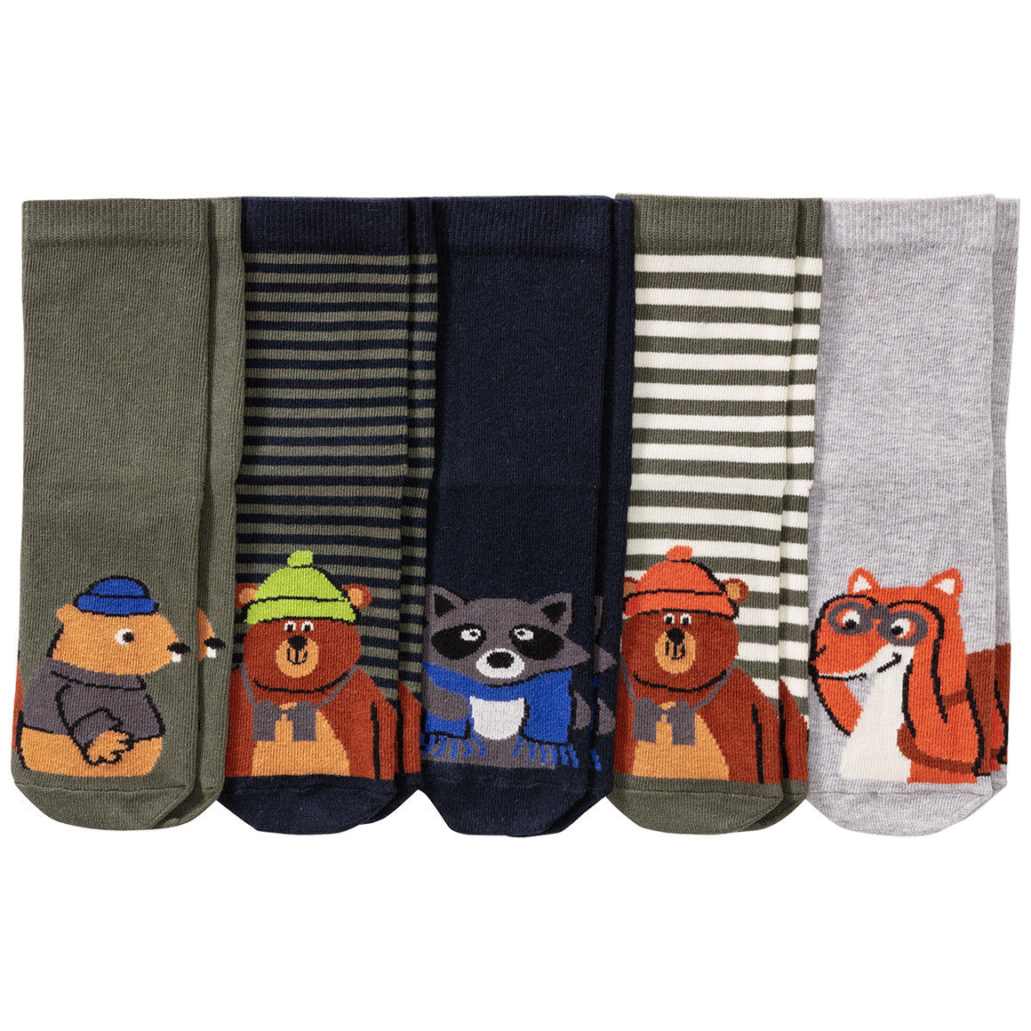 5 Paar Baby Socken mit Tier-Motiven