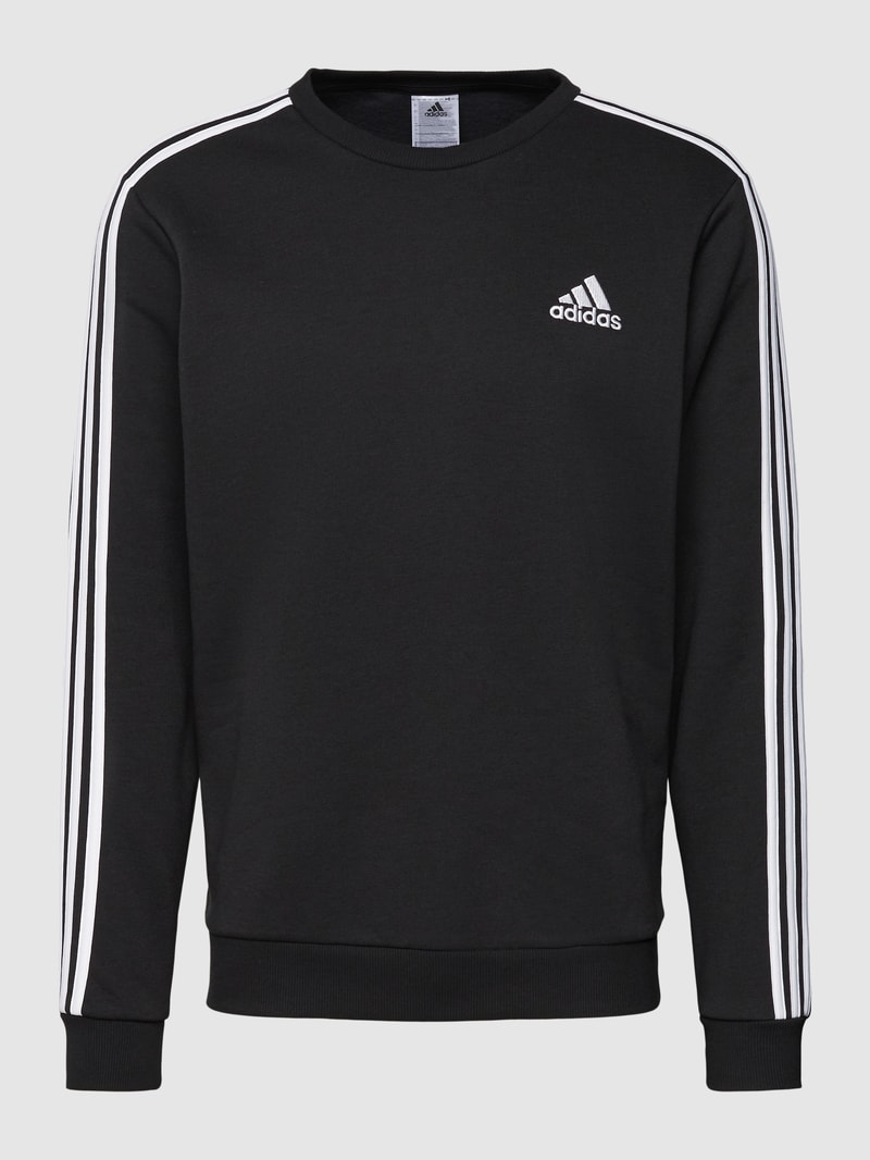 Sweatshirt mit labeltypischen Galonstreifen in schwarz