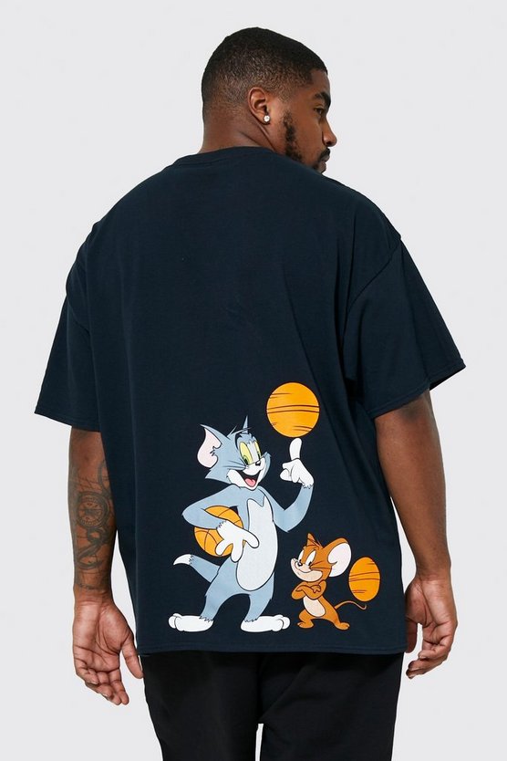 Plus T-Shirt mit lizenziertem Tom & Jerry Print