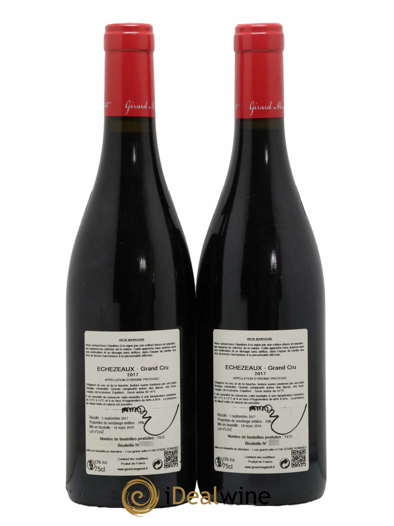 Echezeaux Grand Cru Gérard Mugneret  2017 - Lot de 2 Bouteilles