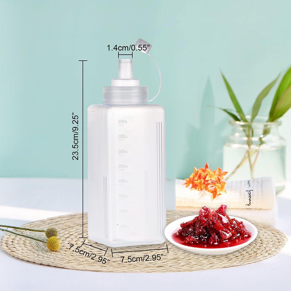 Sarfly Gewürzbehälter 3 Stück Plastik Squeeze Flasche, Mund Quetschflasche Mit Kappen, (3-tlg)