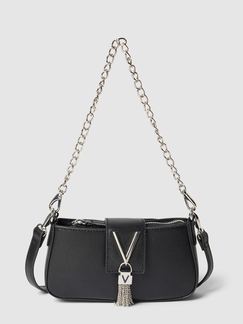 Handtasche mit Label-Details Modell 'DIVINA' in schwarz