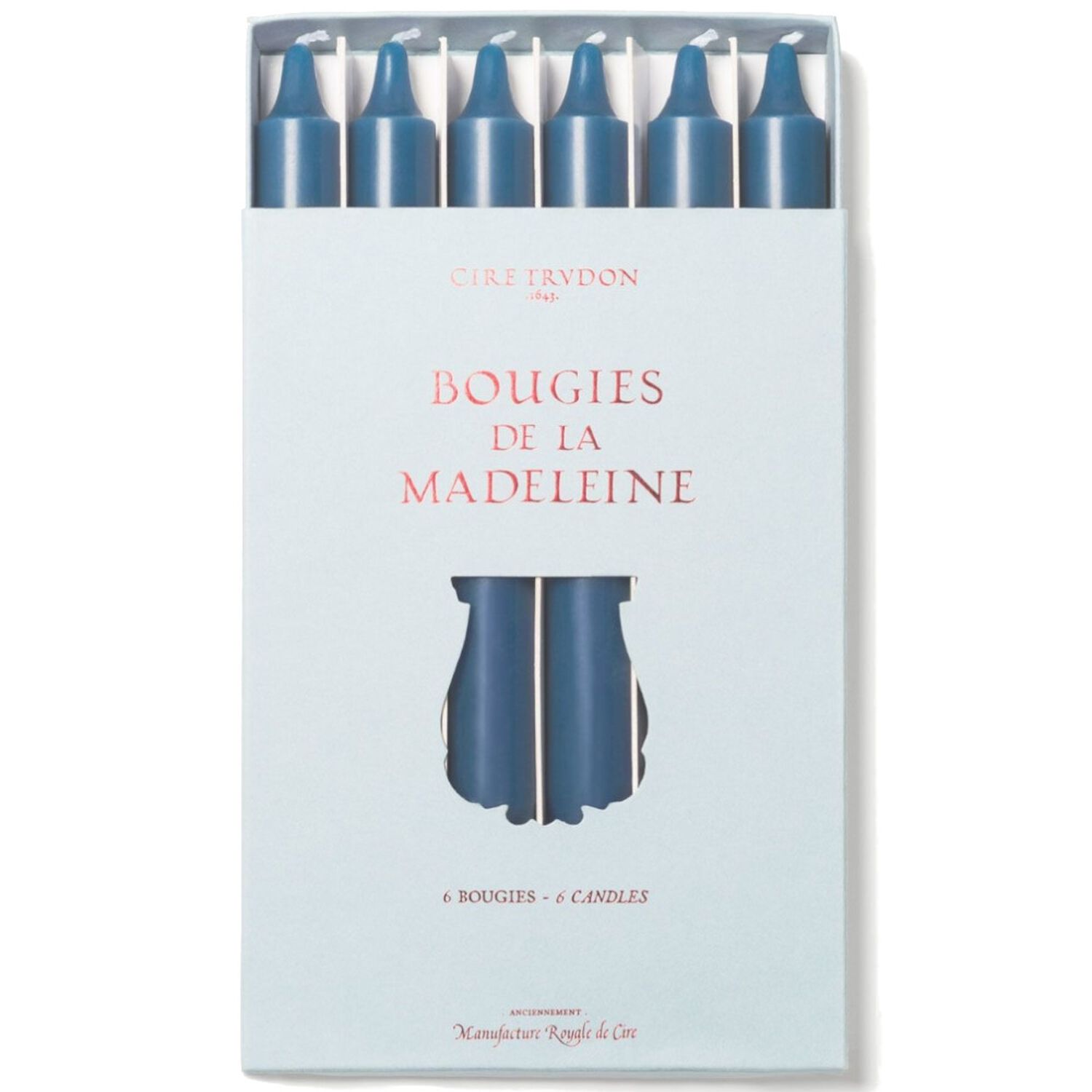 Trudon Madeleine Bleu Barbeau 6 Bougies
