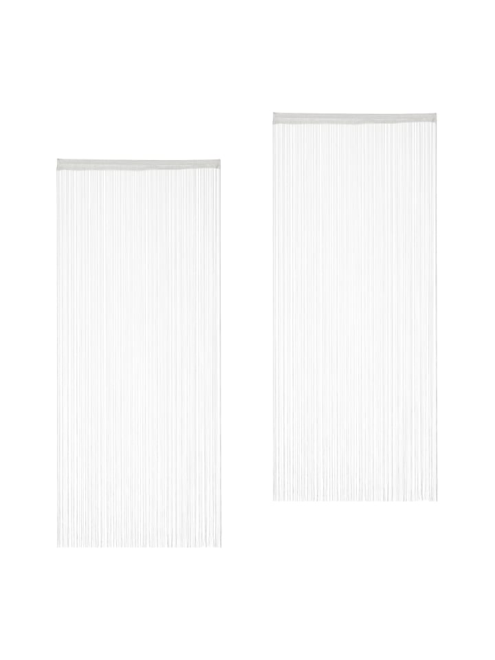 relaxdays Fadenvorhang 2er Set in Weiß - (L)245 x (B)90 cm günstig kaufen onesize