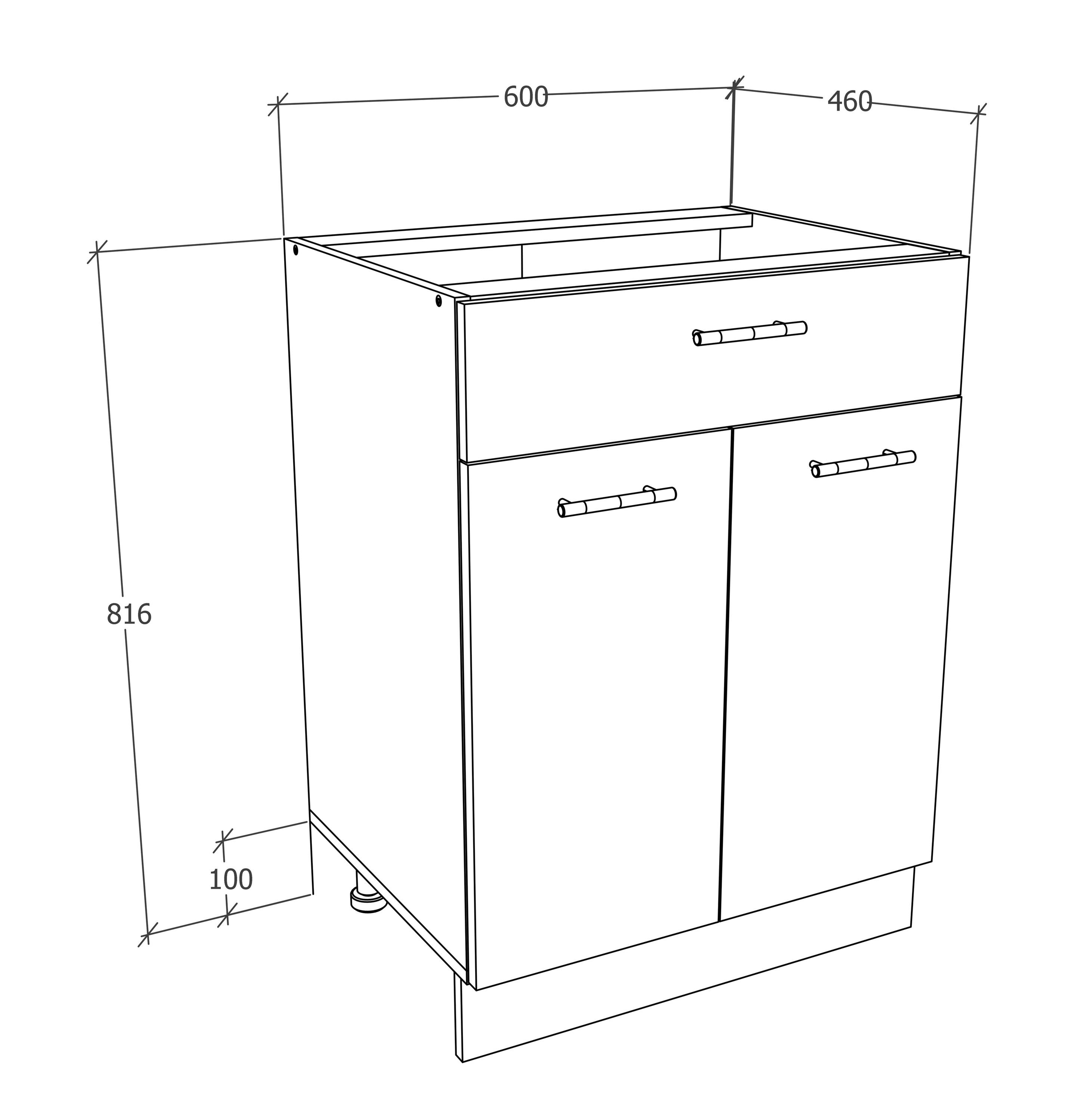 VCM Unterschrank Küchenschrank B 60 cm Unterschrank Schublade Esilo