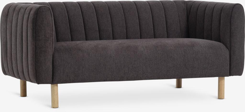 MAGLEBY 2,5-Sitzer-Sofa, dunkelbrauner Stoff/Eichenfarbe