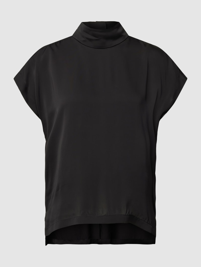 Blusenshirt aus Viskose mit Stehkragen Modell 'ALARIA' in schwarz