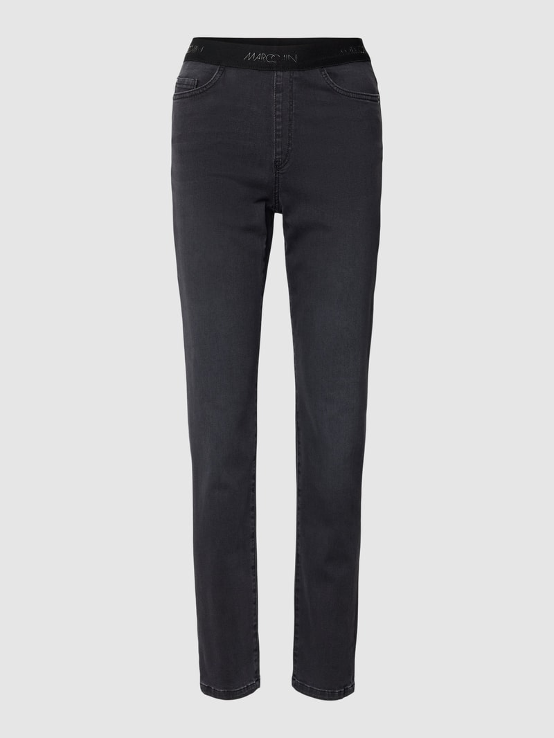 Jeans mit elastischem Bund Modell 'SIENA' in anthrazit