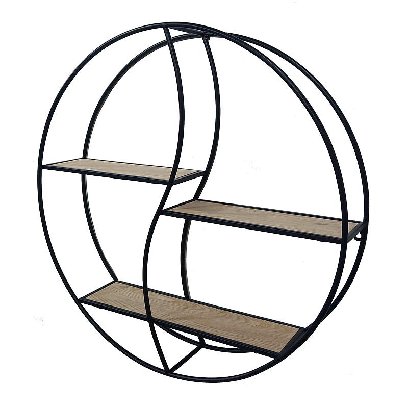 Home Vegghylle ø 60x13 cm, sort metall og tre