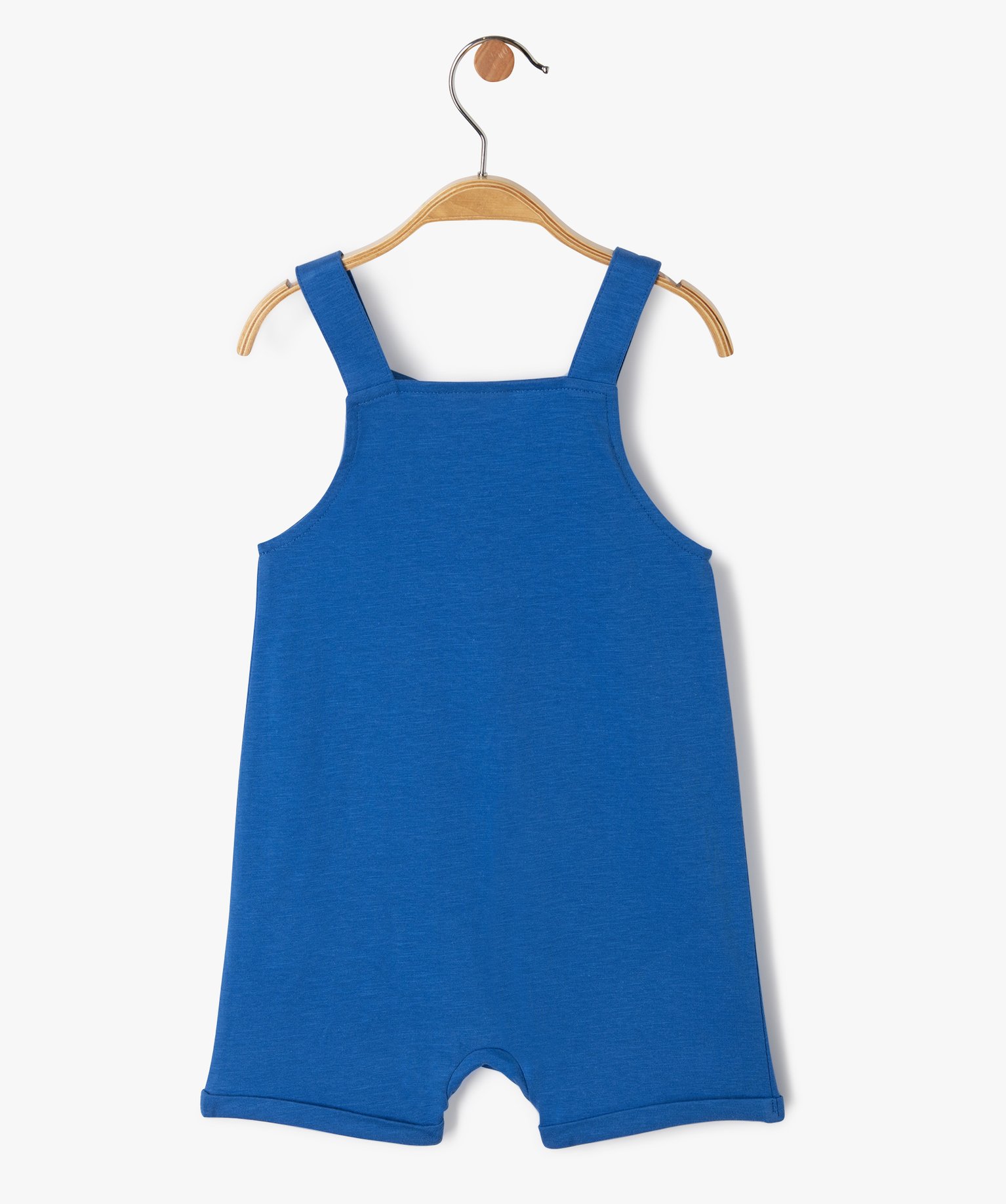 Salopette courte bébé Garçon en jersey de coton bleu | GEMO