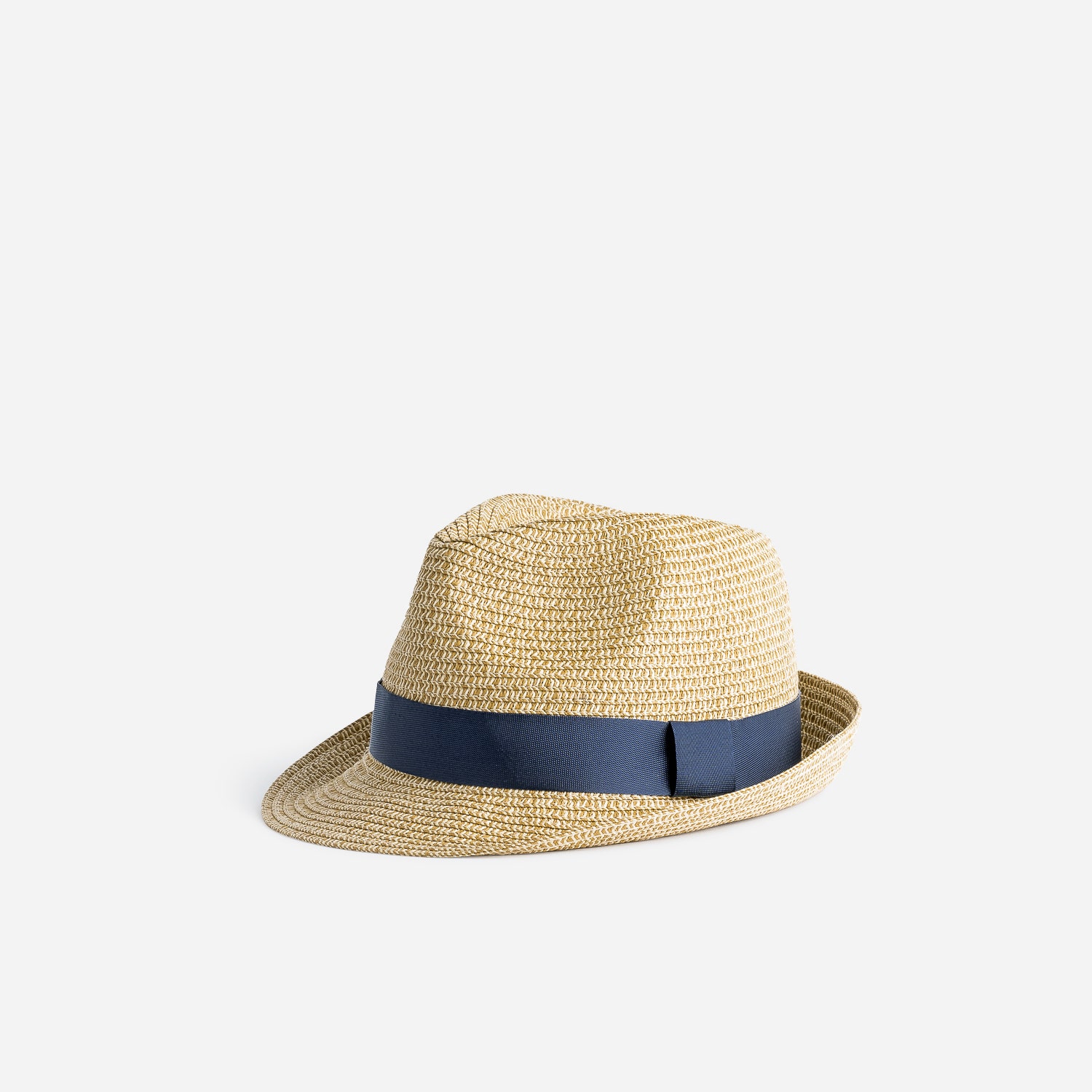 Chapeau beige en paille avec galon marine