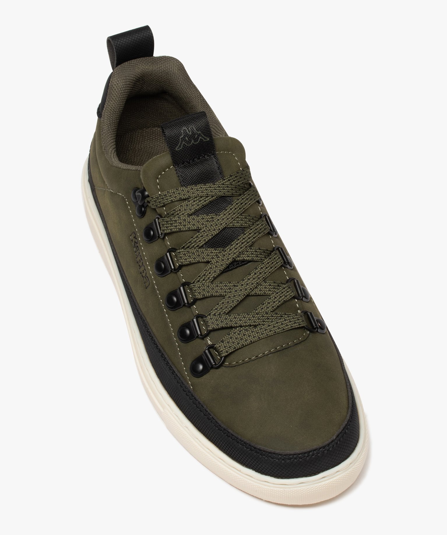 Baskets homme unies style décontracté à crochets - Kappa kaki | GEMO
