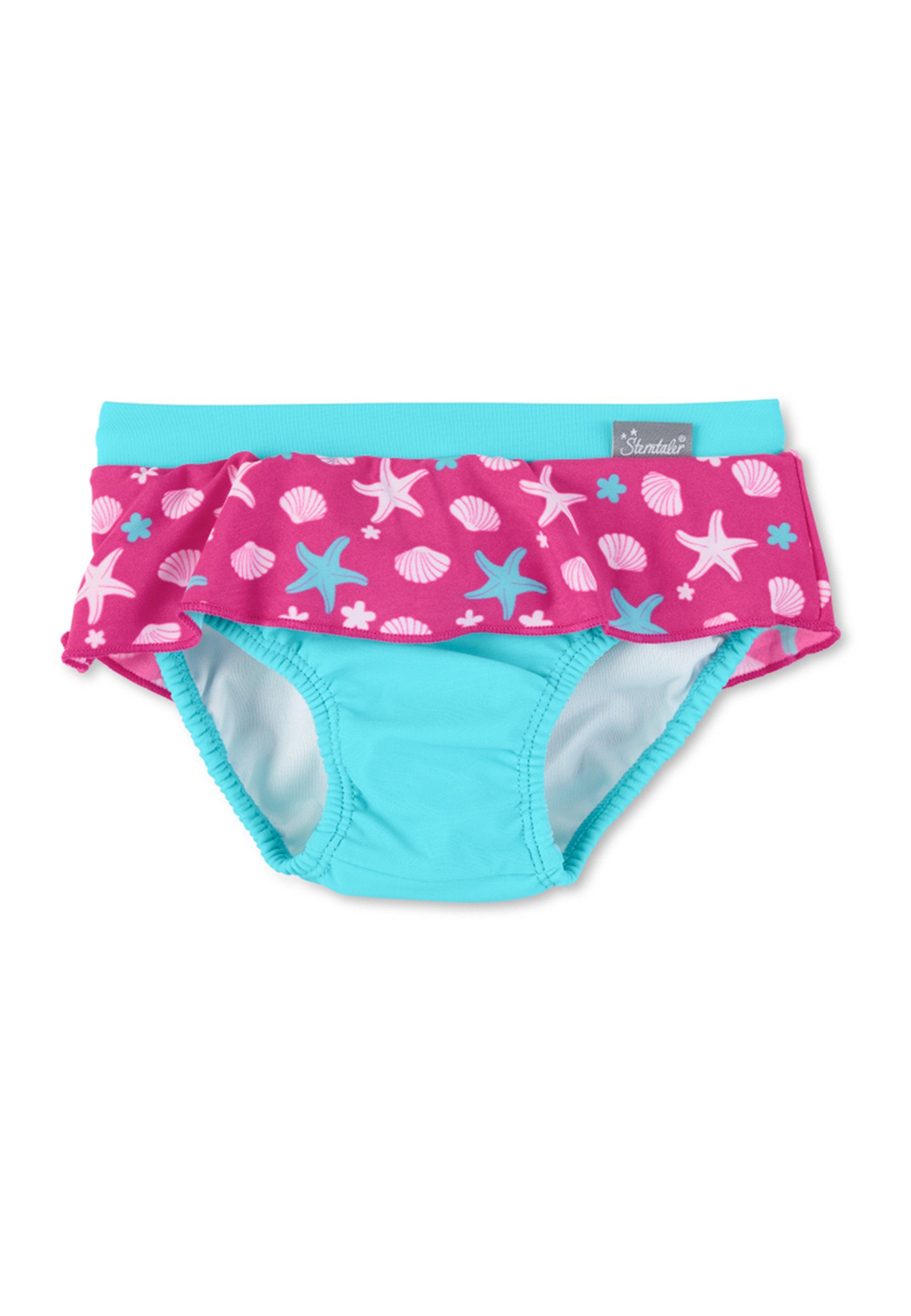 Sterntaler® Badeanzug Schwimmrock uni + Seesterne (1-St., Kinderbadeanzug, Schwimmrock mit Windelfutter) Badebekleidung mit UV- Schutz, Schwimmrock bedruckt