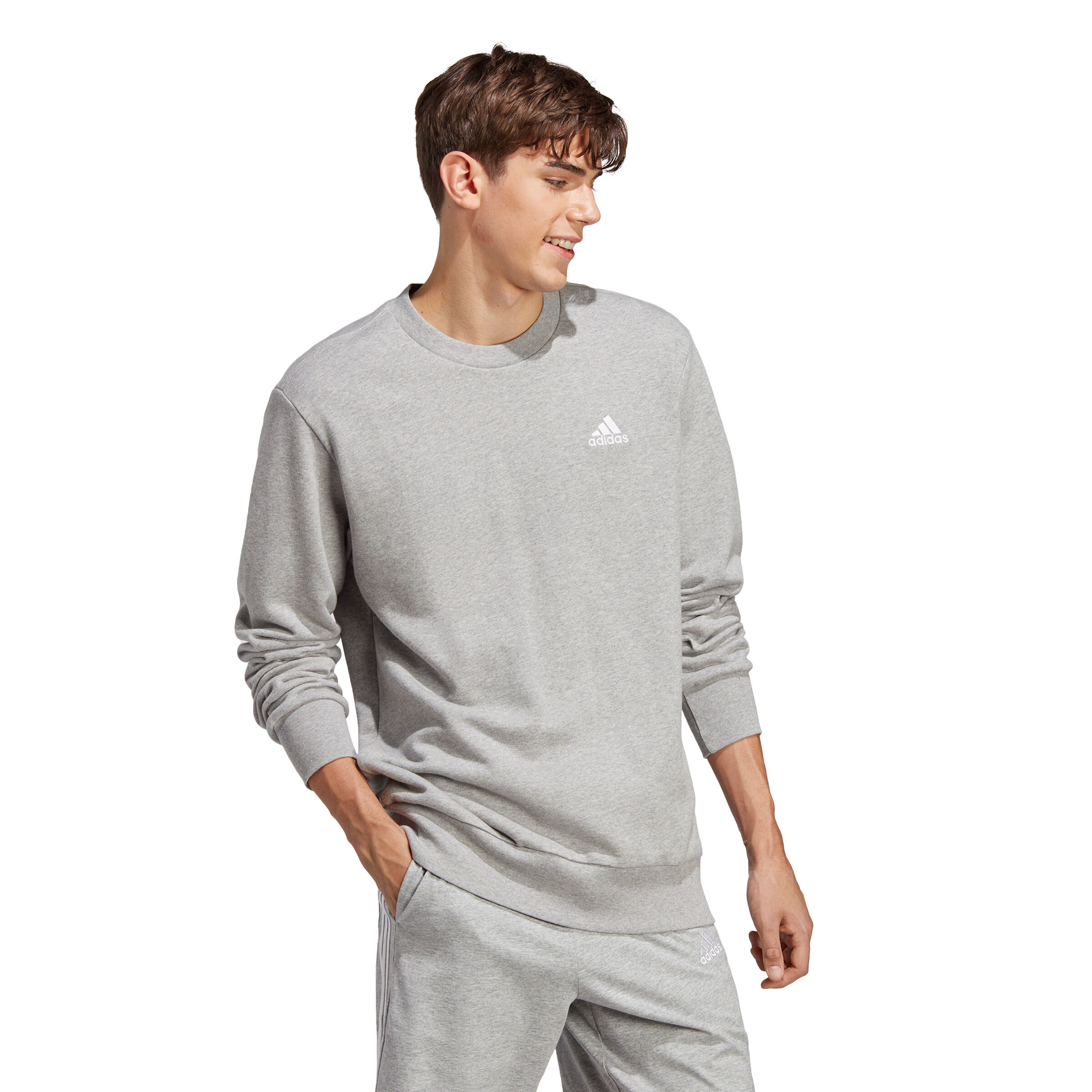 Essentials French Terry Embroidered Small Logo Sweatshirt Herren - Grau