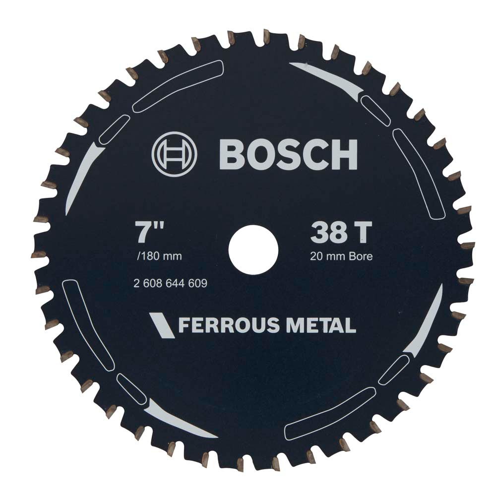 Disco de corte BOSCH TCT de 180 mm com 38 dentes para corte de metais ferrosos - METAL FERROSO