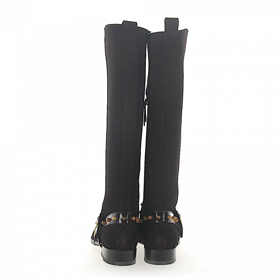 Dsquared2 - Stiefel Glattleder Veloursleder Clamp-Schnalle Metallverzierung Zierschnalle braun - braun