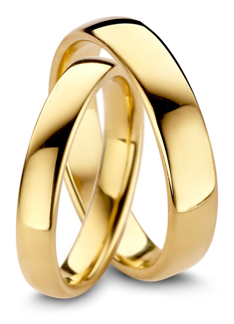 Diamond Point Yellow Gold Wedding Ring