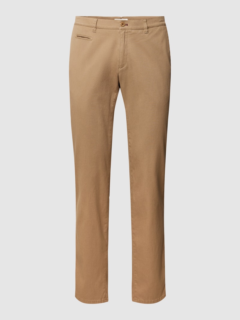 Slim Fit Chino mit französischen Eingrifftaschen Modell 'Fabio' in beige