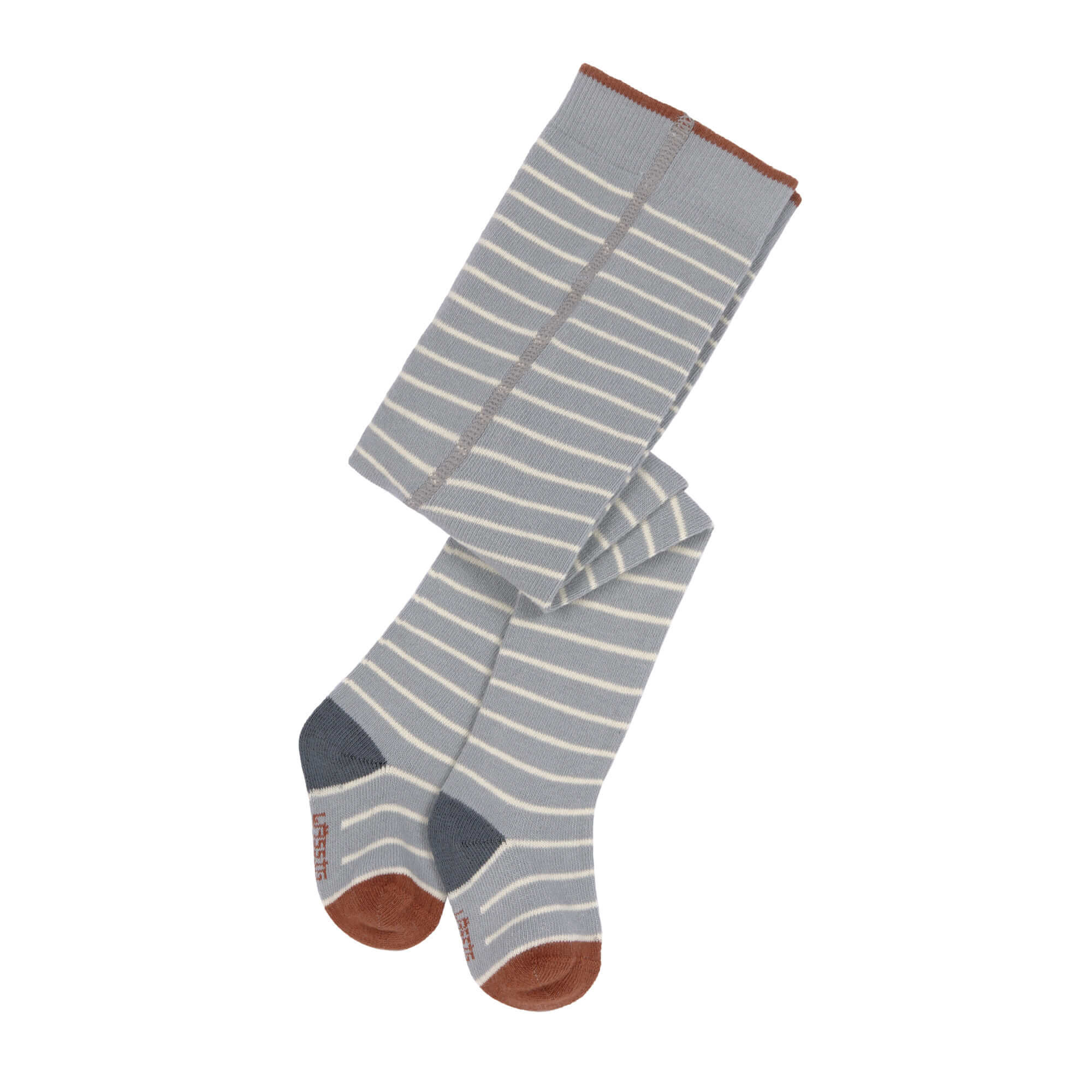 Strumpfhose - Tights GOTS, Tiny Farmer, Striped Orange Grey White