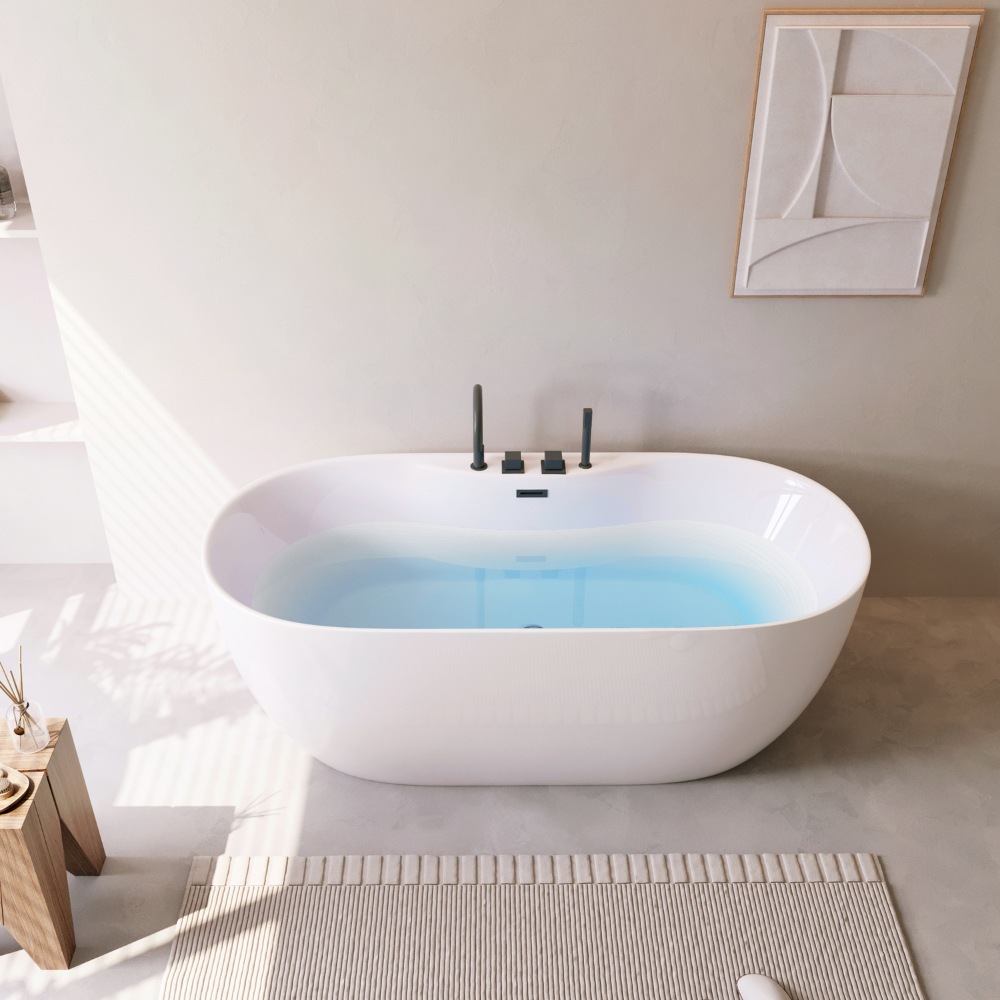 Home Deluxe Badewanne LENI mit schwarzer Armatur