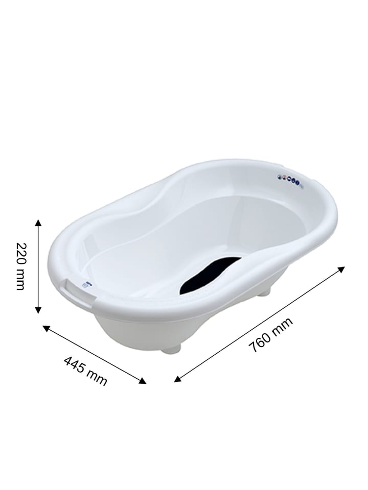 Rotho Babydesign Babybadewanne mit Antirutschmatte in der Innenseiten in Weiß günstig kaufen onesize